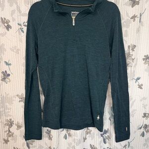 Smartwool Classic Thermal Wool  Merino Base Layer 1/4 Zip Dark Teal